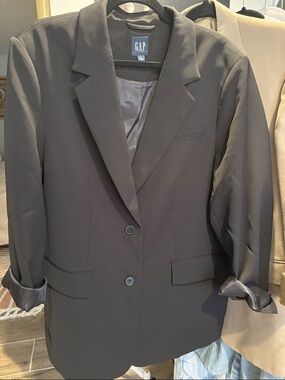 GAP Women's Dark Gray Single-Breasted Blazer